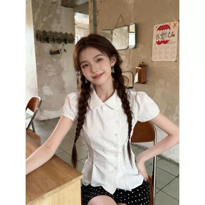 2026 Phong Cách Mới Áo Sơ Mi Nữ Tay Phồng Áo Sơ Mi Dễ Thương Áo Sơ Mi Pháp Thiết Kế Áo Sơ Mi Niche Áo Sơ Mi Trắng Áo Sơ Mi Mùa Hè Áo Sơ Mi Rộng Hẹp Áo Sơ Mi Ôm Hơn Nhìn Khổng Lồ Áo