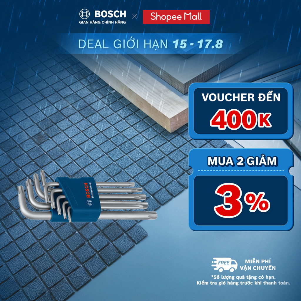 Bộ chìa vặn chữ L Bosch 9 món
