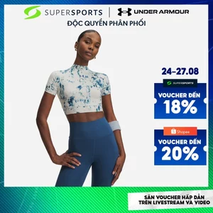 Áo Crop-Top Bó Nữ Under Armour Heatgear® Printed Mock Short Sleeve - 6012945-110