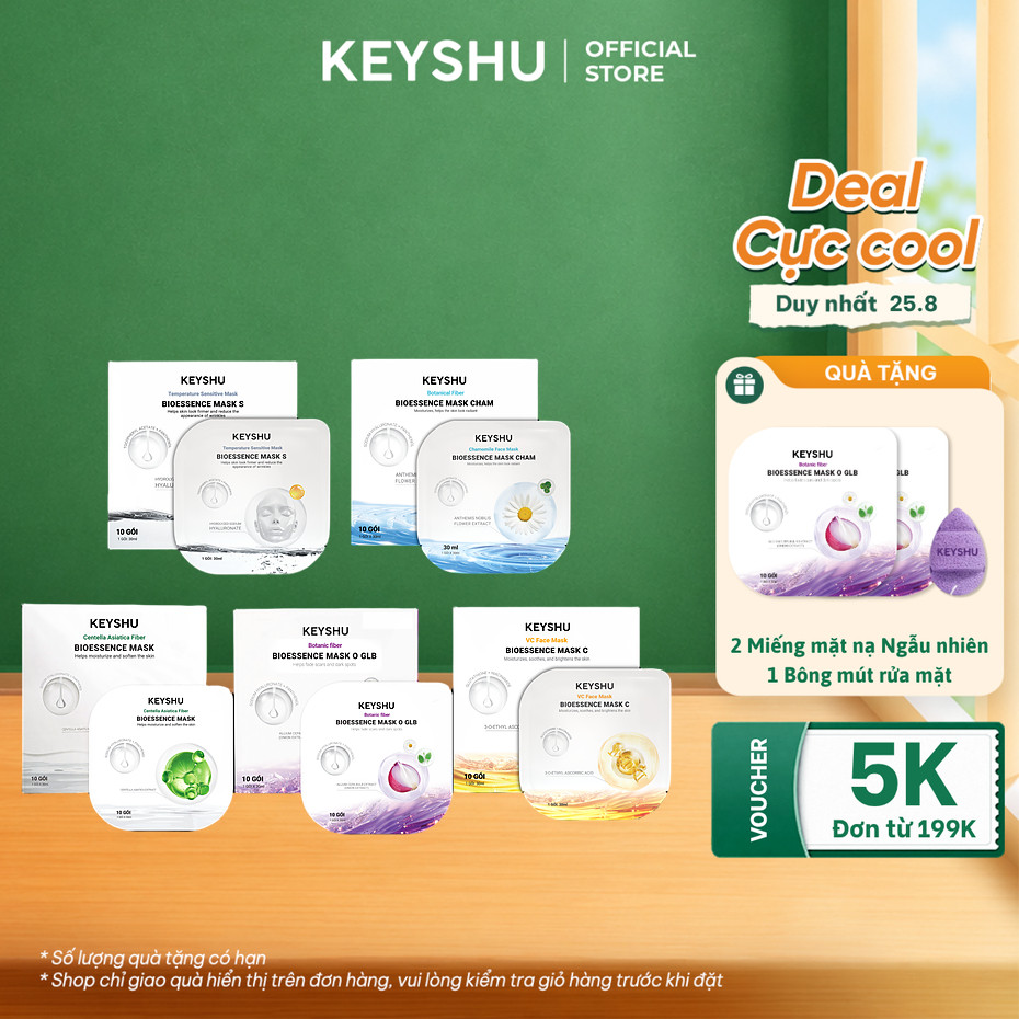[DEAL LIVESTREAM] Hộp Mặt Nạ KEYSHU 30ML Dưỡng Ẩm, Làm Mềm Da, Hỗ Trợ Ngăn Ngừa Lão Hóa