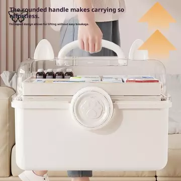 GOCA 1 Hộp đựng thuốc gia đình dung tích lớn Hộp đựng thuốc Phân loại nhiều lớp Hộp thuốc Bộ y tế sơ cứu di động.