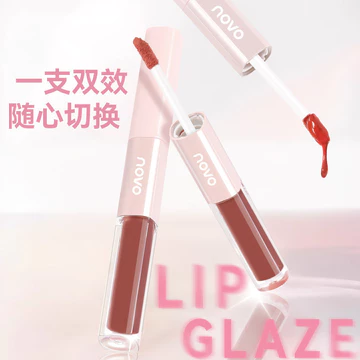 NOVO Matte Clear Double Effect Lip Gloss Double Head Double Quality Double Effect Lip Makeup Silk Matte Water Gloss Lip Gloss Che