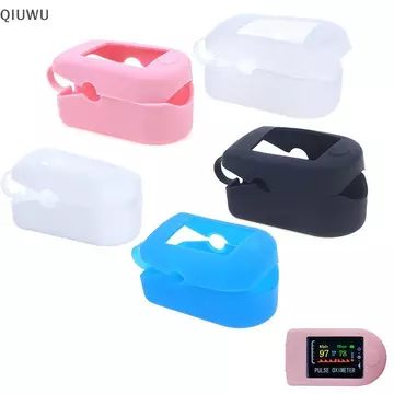 QIUWU Túi lưu trữ silicon Kẹp ngón tay Hộp bảo vệ máy đo oxy y tế Giá đỡ bảo vệ xung ngón tay Áo ngực bảo vệ.