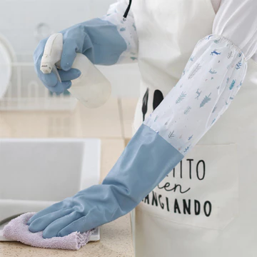 Hàng sẵn có 1 đôi Găng tay rửa chén Găng tay cao su chống thấm nước Dây rút Găng tay rửa chén Găng tay bảo vệ nữ Găng tay bảo vệ tay