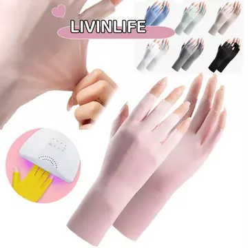 Găng Tay Chống Nắng LIVINLIFE, Găng Tay Chống Tia UV Móng Tay Chống Tia UV, Làm Móng Tay Bảo Vệ Ngón Tay Da Chống Bức Xạ Đèn Led Móng Tay Nghệ Thuật Găng Tay Tăng Cường Móng Tay