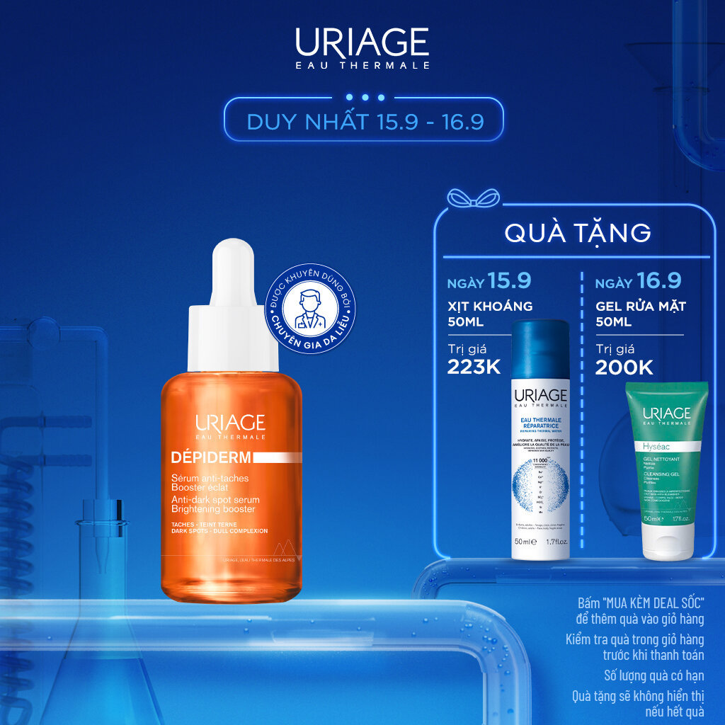 Serum dưỡng sáng giúp làm đều màu da, giảm thâm Uriage Dépiderm Anti-Dark Spot Serum Brightening Booster 30ml