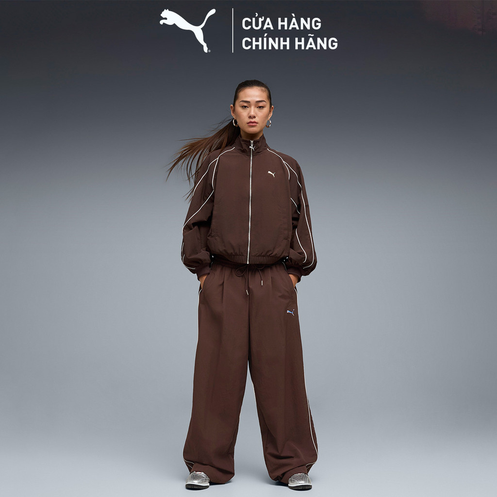 Quần Dài Thời Trang PUMA Nữ T7 Woven Track Pants op Chocolate Brown Màu Nâu
