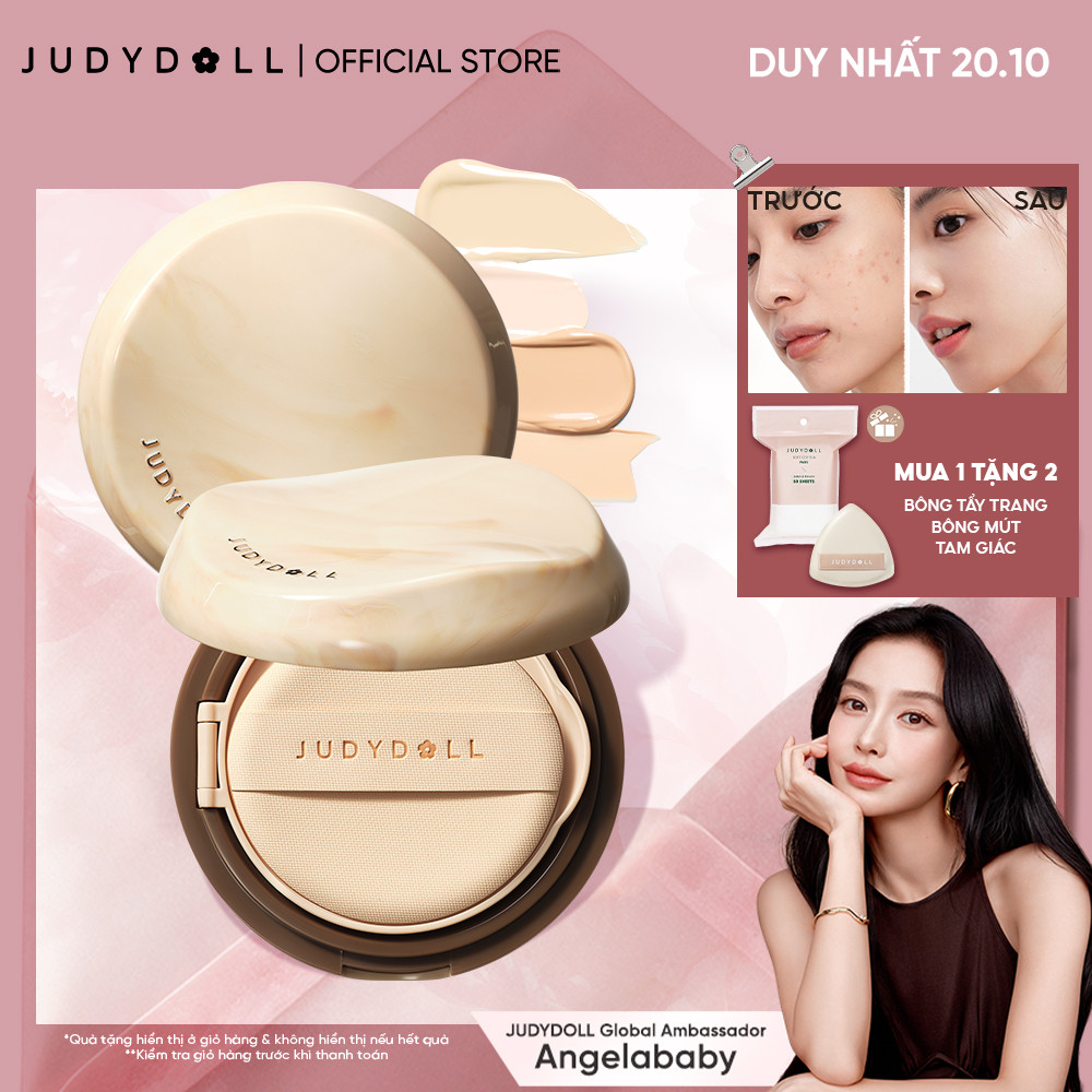 [MỚI 2.0] Phấn Nước Trà Lâu Trôi JUDYDOLL Long Wearing Cushion - Bản 2.0 Che Phủ Tiệp da Tự nhiên Kiềm Dầu 14g