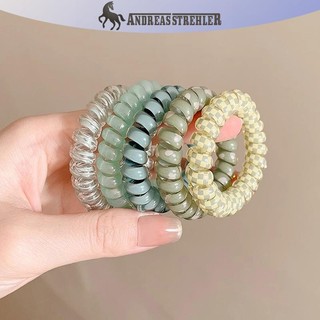 Onetimingfine 5 Chiếc Dây Điện Thoại Nhiều Màu Sắc Tóc Bé Gái Traceless Lò Xo Co Giãn Băng Đô Quấn Tóc Cho Nữ Mũ Đội Đầu Dây Buộc Tóc Dây Cao Su VN