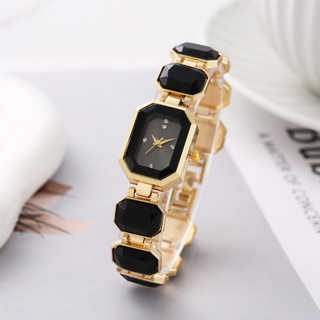 Đồng Hồ Nữ Thời Trang Cao Cấp Mặt Lục Giác Dây Đá Nhiều Màu Sang Trọng – DH47
