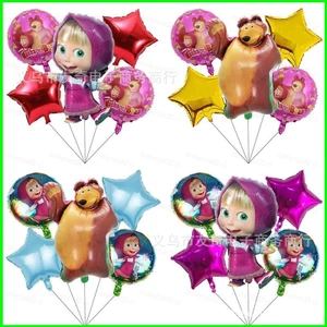BH2 5 Cái / bộ Masha Và Gấu Lá Bóng Bay Sinh Nhật Trang Trí Không Gian Bố Trí Cung Cấp HB2