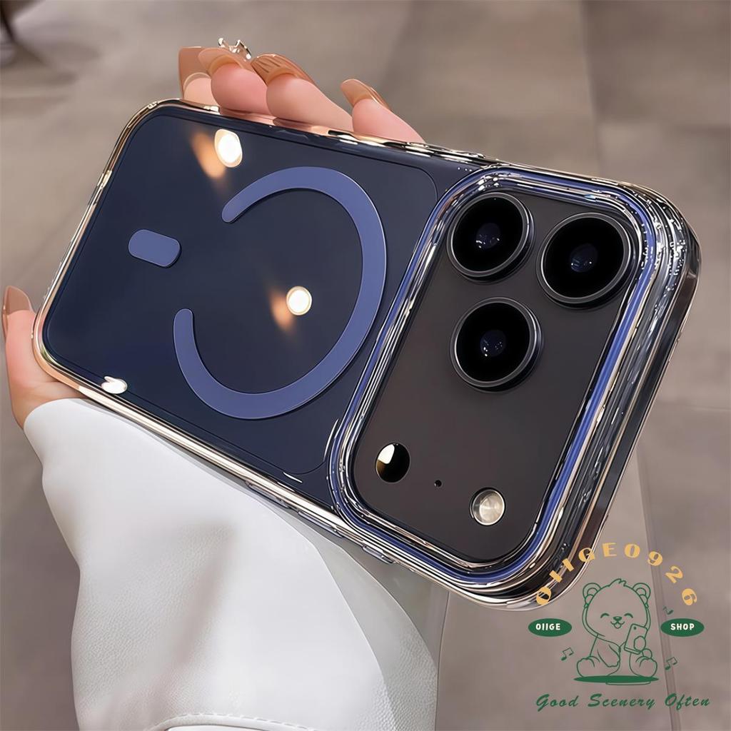 【 Ốp lưng iPhone17 】 Ốp điện thoại từ tính màu cam màu cam iPhone 17 Pro Max 16 15 14 13 12 cho vỏ iPhone Vỏ cứng PC chống sốc