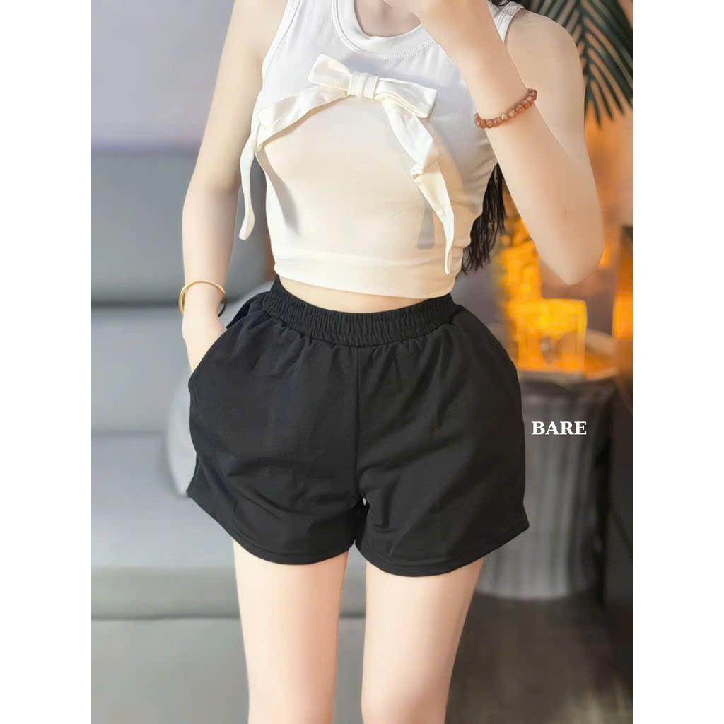 Quần Short Chất Nỉ Basic , Quần Đùi Nữ Ống Rộng Mềm Mại Cá Tính Đi Chơi , Ở Nhà Freesize, Dễ Thương_Q112