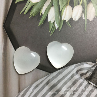 Giả Đá Quý Opal Màu Đào Hình Trái Tim Nhựa - Bộ Earrings & Mặt Dây Chuyền Thời Trang