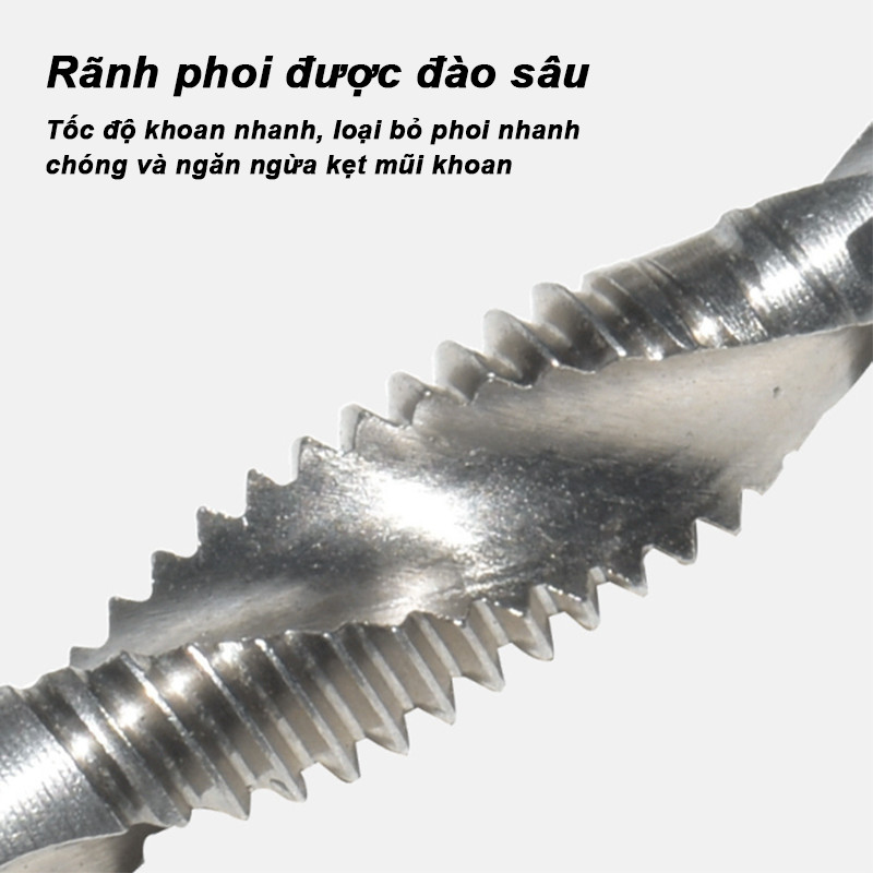 Bộ 6 Mũi Khoan Tạo Ren Phủ Titan Siêu Bền – Dụng Cụ Khoan Sắt Thép Sắc Bén, Dễ Sử Dụng, Tiện Lợi