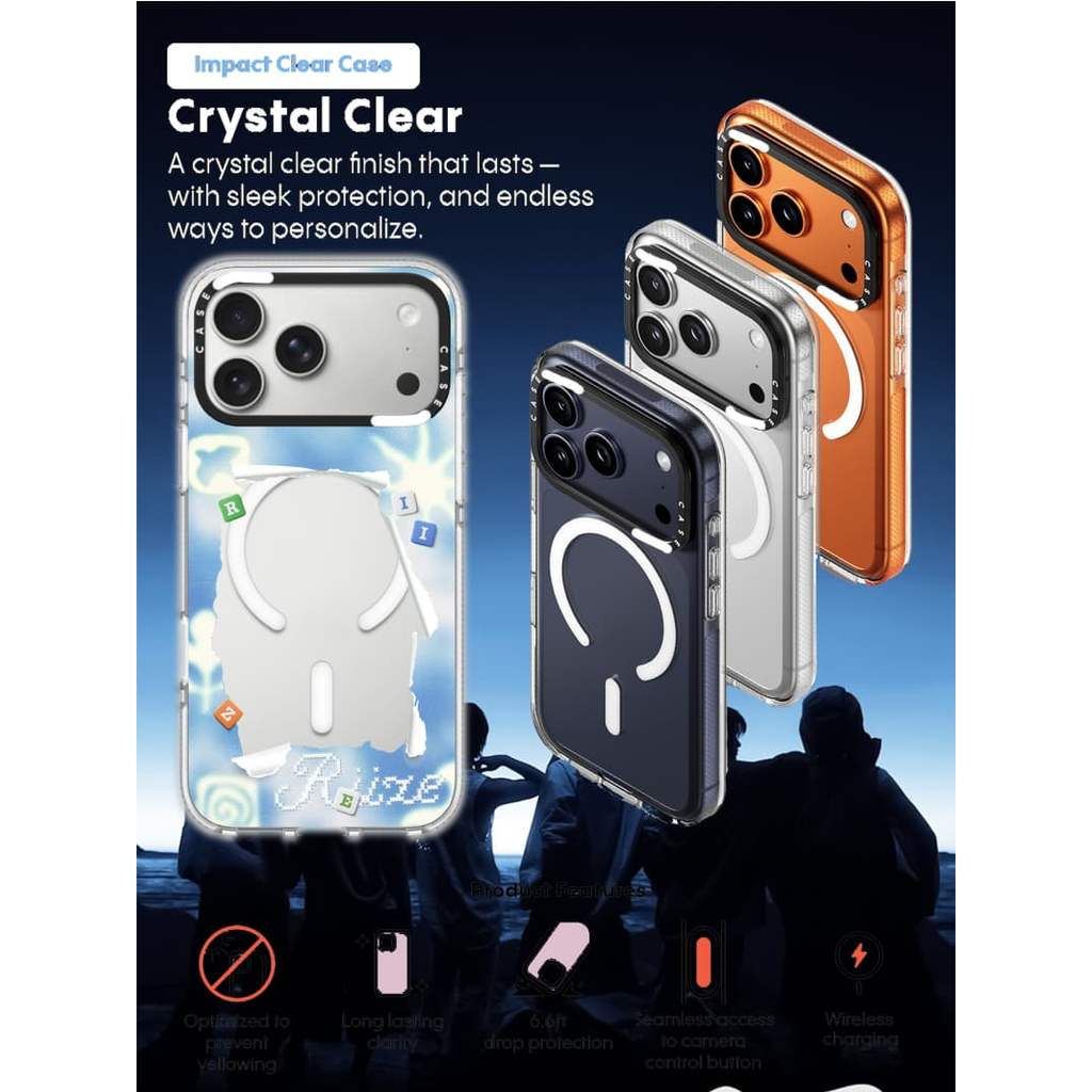 RIIZE | CASECASE RIIZE Khung Ảnh Tác Động Trong Suốt Hút Từ Tính Cho iPhone 17 / 16 / 15 / 14 / 13 Pro Max | Mặt sau Acrylic bảo vệ vỏ Crystal Clear với bao bì cao cấp