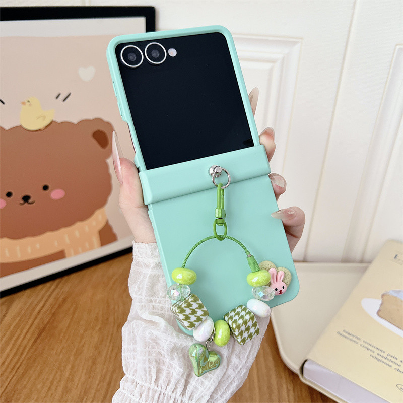 Ốp điện thoại màu trơn Macaron dễ thương cho Samsung Z Flip 7 6 5 4 3 Z Flip 5 Z Flip 6 Bìa cứng có vòng bản lề Vỏ quyến rũ tình yêu