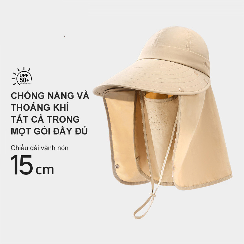 Camel CROWN Chống Nắng Toàn Diện, Mũ Chống Nắng Nữ, Mũ Xô Có Thể Tháo Rời, Bảo Vệ Toàn Diện
