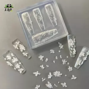Khuôn Làm Móng Hoa 3D DIY Silicone Dụng Cụ Làm Móng Tay Cánh Hoa Thiết Kế Móng Tay Nhựa Khuôn Móng Tay Nghệ Thuật Khắc Bản Mẫu Làm Móng Tay EMKK
