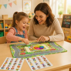 56 Miếng Trò Chơi Bảng Xe Buýt Trò Chơi Trên Tay Có Thảm Chơi Trực Quan Trẻ Em Cho Trẻ Mầm Non, Gia Đình, Phòng Chơi