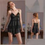 Phụ Nữ Ren Trang Trí Quần Short Loungewear Set Kèm Tích Hợp Miếng Lót Ngực Cho Phòng Ngủ Trong Nhà Nghỉ Đêm Thường Ngày Trang Phục Nhà