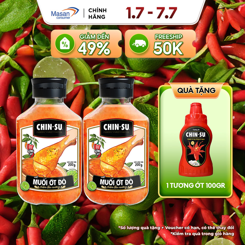 [Chọn vị] Combo 2 Xốt Muối Ớt Chin-Su Chai X 200Gr