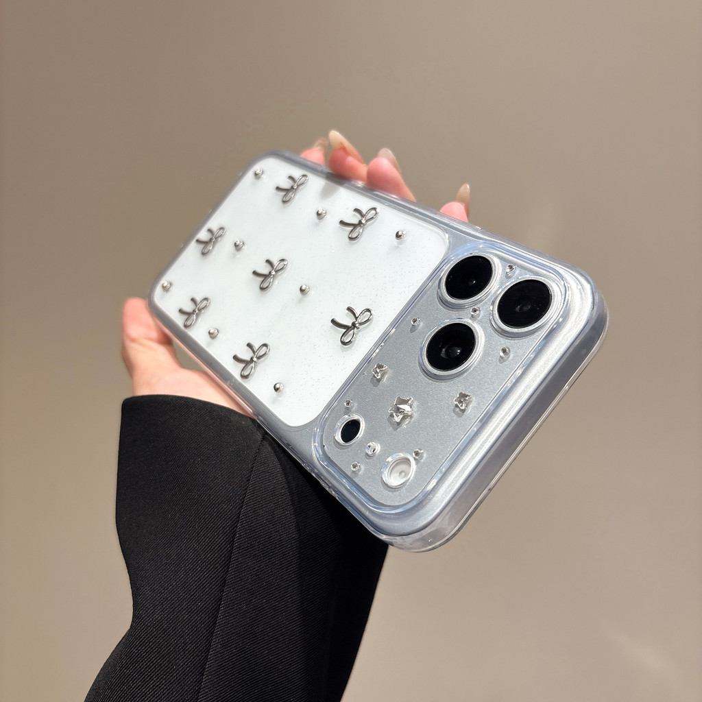 Ốp lưng iPhone buộc nơ lấp lánh phù hợp cho iPhone 17 Pro Max 17 16 ProMax 15 14 13 12 11 Ốp điện thoại chống rơi XELU