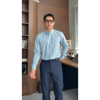 [NEW] Áo Sơ Mi Nam HLA Xanh Dương Chất Liệu Cotton Polyester Form Lịch Lãm Cao Cấp Phù Hợp Công Sở