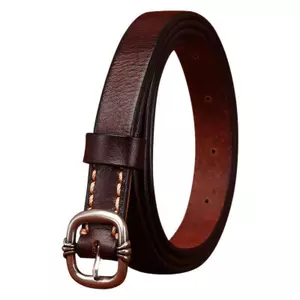 Thắt lưng mỏng dành cho nữ 30516 / Da bò lớp đầu tiên thủ công có khóa chốt hợp kim kẽm mờ / Chiều rộng 1,8cm Dày 4mm / Họa tiết đau khổ giặt kiểu cổ điển / Thắt lưng trang trí bằng da thật / Quần váy Phụ kiện eo hẹp