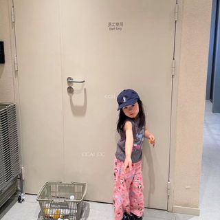 Bé Gái Hoạt Hình In Hình Sợi Tre Chống Muỗi Mùa Hè Phong Cách Hàn Quốc Rời Nhẹ Quần Thường Ngày