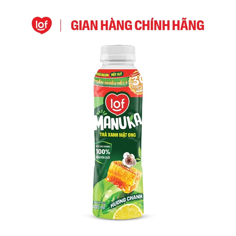 Trà xanh mật ong LOF Manuka hương chanh thùng 24 chai x 430ml