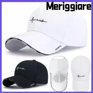 Mũ bóng chày MERIGGIARE, Mũ chống nắng màu trơn bằng vải Cotton, Mũ chống nắng có thể điều chỉnh thoáng khí cho nam giới
