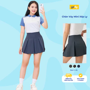 Chân váy nữ YODY váy ngắn xếp ly, có lót trong, vải mịn co giãn nhẹ, trẻ trung, năng động WCSK25S027