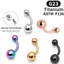 Nhẫn Rốn BRBRAA, Quả Bóng Tròn Hai Đầu Hợp Kim Titan Rốn Stud, F136 Chủ Đề Bên Ngoài G23 Phong Cách Thanh Cong Trang Sức Cơ Thể Xuyên Cơ Thể