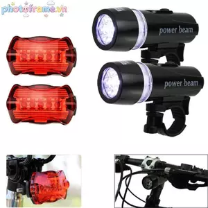Khung ảnh Đèn LED Xe Đạp Xe Đạp Đèn Pha Trước + Đèn Pin Chống Nước An Toàn Phía Sau VN
