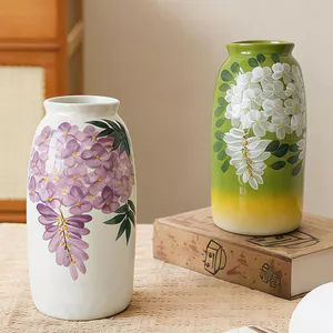 Bình gốm sang trọng cho phòng khách Sắp xếp hoa Hình trụ hiện đại Trang trí máy tính để bàn Trang trí nội thất nội thất Nhà tinh tế Phong cách tối giản Chất lượng cao Hoa thủ công V