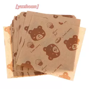 100PC Sandwich Paaging Giấy Cấp Thực Phẩm Không Có BisphenolA Giấy Chống Dầu Bánh Mì Sandwich Khoai Tây Chiên Giấy Dầu Dụng Cụ Nướng Bánh