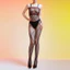SWSW Gợi Cảm Kẻ Sọc Băng Ren Sling Ống Top Jumpsuit Nữ Fishnet Ren-Up Cám Dỗ Fishnet Vớ Quần Gợi Cảm Giường Hình Ảnh