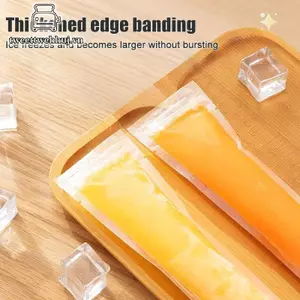 Nhíp 50 / 100 Chiếc Túi Khuôn Làm Đá Dùng Một Lần Lớn Đóng Băng Popsicle Túi Kín Nước Tự Làm Sữa Chua Túi Mịn Với Phễu Dụng Cụ Kem VN