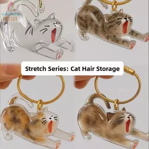 GILL Thú Cưng Lông Thú Cưng Viên, Trong Suốt DIY Trang Trí Móc Khóa Bảo Quản Tóc Mèo, Quà Tặng Dễ Thương Thú Cưng Hộp Đựng Tóc Thú Cưng Mementos