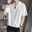 Áo thun polo Ice Silk Áo thun ngắn tay nam mùa hè mỏng giả Áo sơ mi hai mảnh cổ chữ v Áo thun nửa tay thông thường hàng đầu cho nam JMY