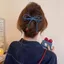 Hàng sẵn có Kẹp xoắn nơ Denim Kẹp thẳng Anh đào Hạt đỏ Nữ Cao cấp Cảm giác Đĩa Kẹp tóc Phong cách mới Phụ kiện tóc
