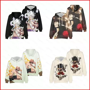 One Piece Luffy Zoro Áo Anime Áo Unisex Dài Tay Top Cosplay Himmel 3D Chui Đầu Plus Kích Thước