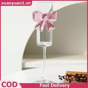 XUAN Sáng Tạo Nơ Màu Hồng Champagne Cao Ly Rượu Vang Lấp Lánh Kính Cho Gia Đình Ngày Lễ Và Đám Cưới VN