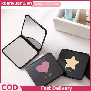 XUAN Có Thể Gập Lại Gương Trang Điểm Mini Vuông Trang Điểm Vanity Gương Cầm Tay Di Động Gương Nhỏ Gọn Hai Mặt Nhà Thơ Gương Mỹ Phẩm VN