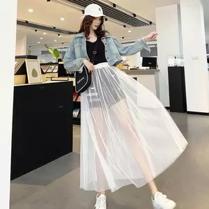 Váy che gạc xuyên thấu một lớp mùa hè lưng cao vừa phải Kem chống nắng chống muỗi chống muỗi