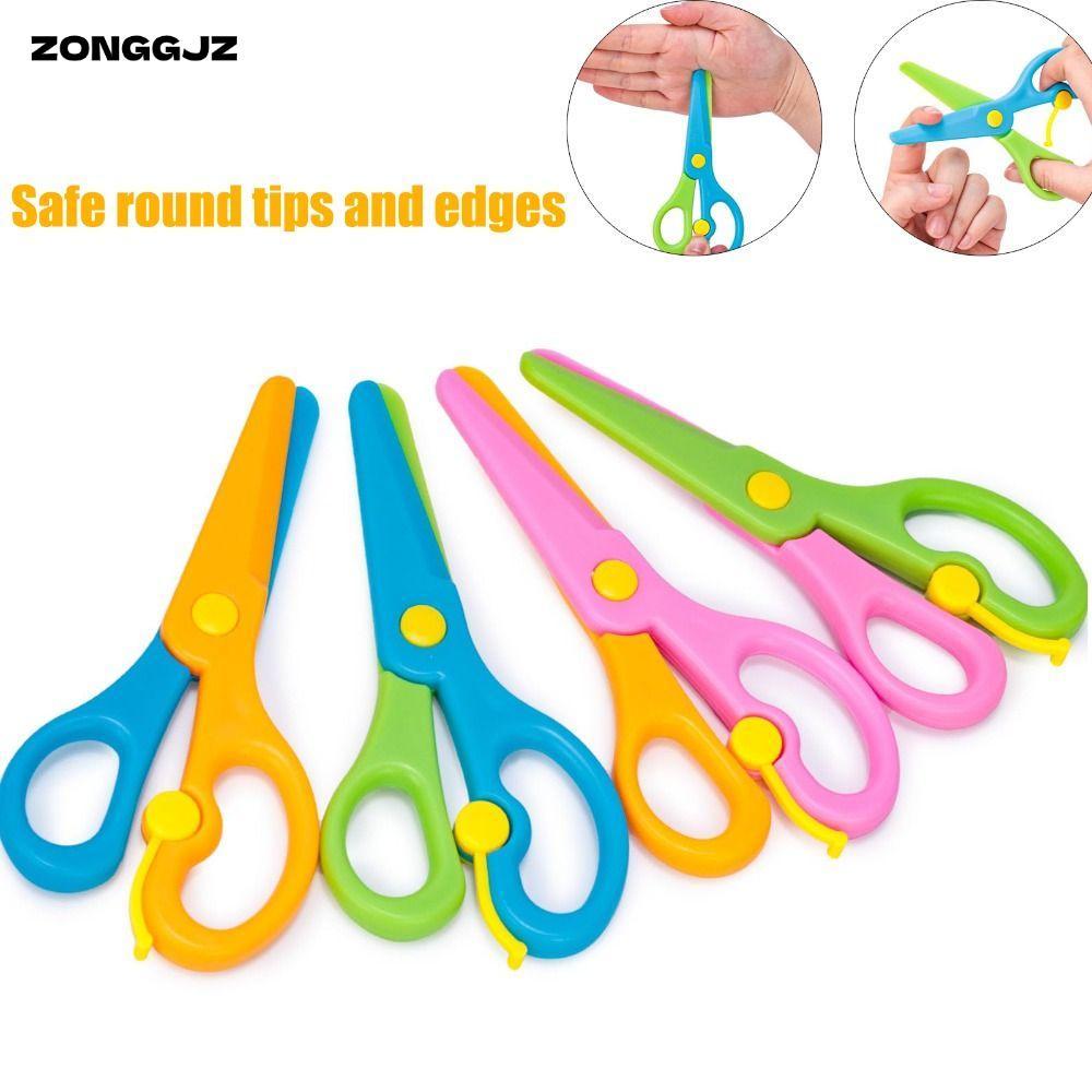 Kéo an toàn cho trẻ em ZONGGJZ, Kéo tập luyện mầm non bằng nhựa an toàn, Kéo cắt giấy thủ công chống ghim