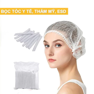 [HCM] Mũ chùm đầu y tế ( 100 cái/ túi) nón còn sâu chùm đầu, mũ y tế, chất liệu giầy dặn,dùng cho y tế, Spa -FE120