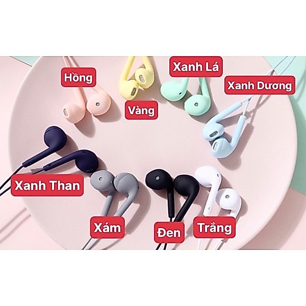 Tai Nghe Nhiều Màu Hifi Macaron U19 chân 3.5mm (Có Mic) - ảnh 3