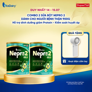 [COMBO 2 LON] Sữa bột Nepro 2 Gold 900g - Phù hợp cho người bệnh suy thận có lọc máu ngoài